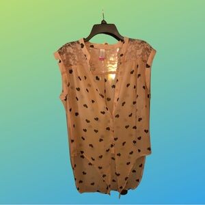 peach button down
